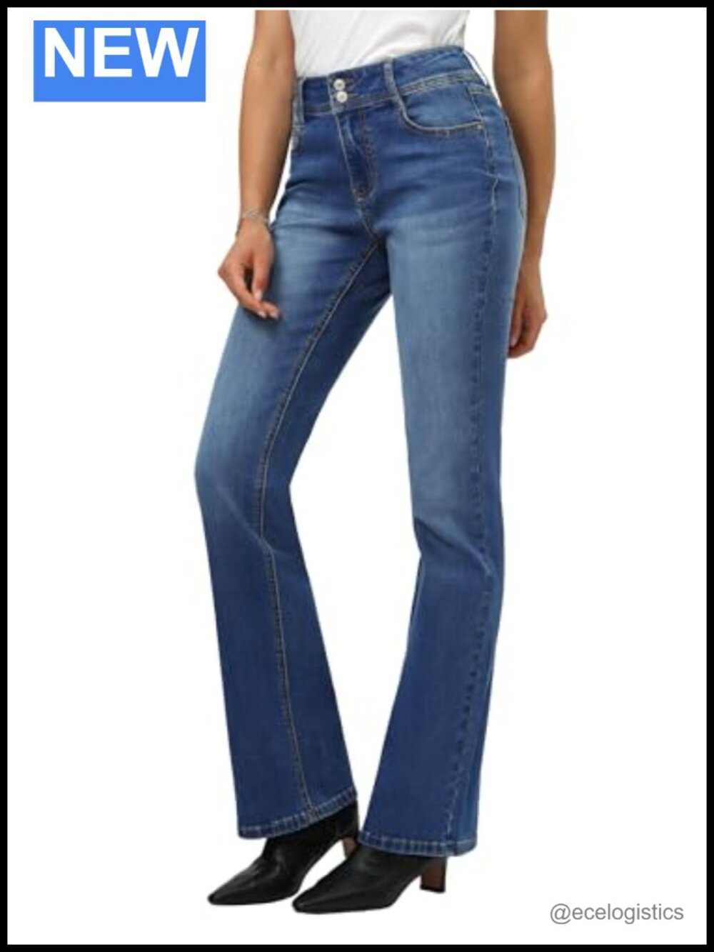Tall Women's Bootcut Jeans Mid-Rise Stretchy Denim 34 36 38 Inseam